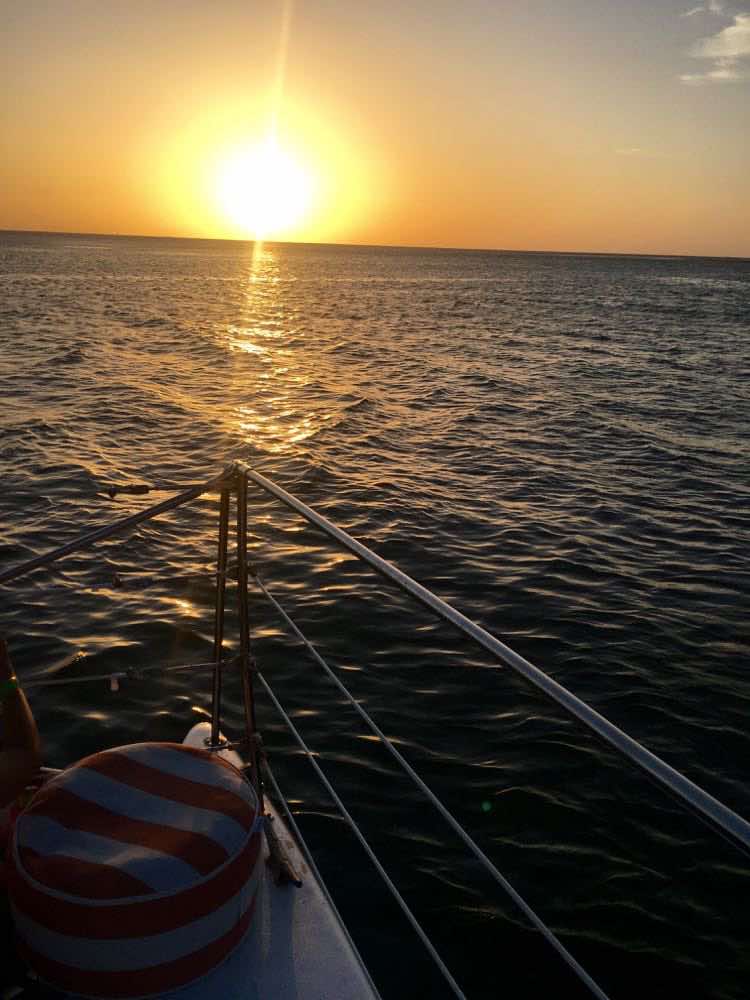 sunset over the water in southeast Texas