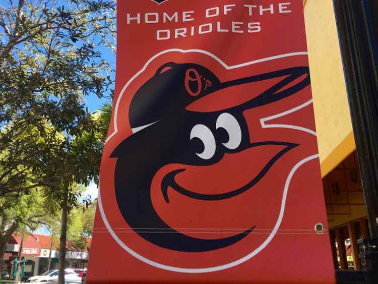 Home of the Orioles banner for Spring Training