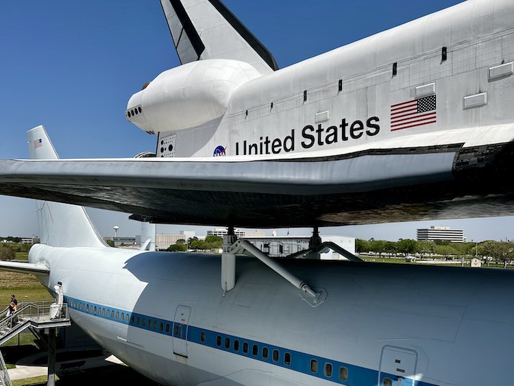 space shuttle and 747 at Johnson Space Center